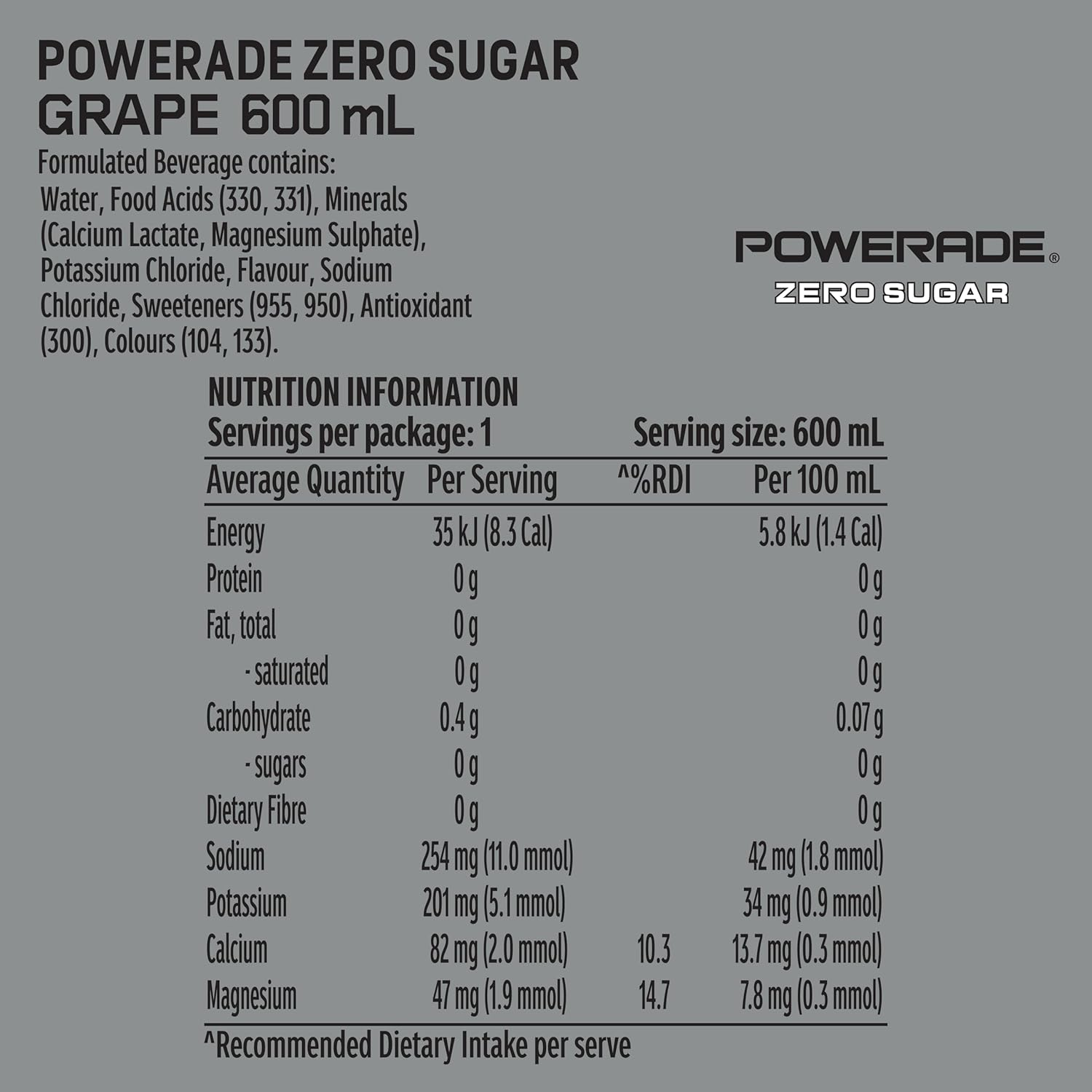 Powerade Zero Sugar Grape Multipack 12 X 600 Ml image number 3