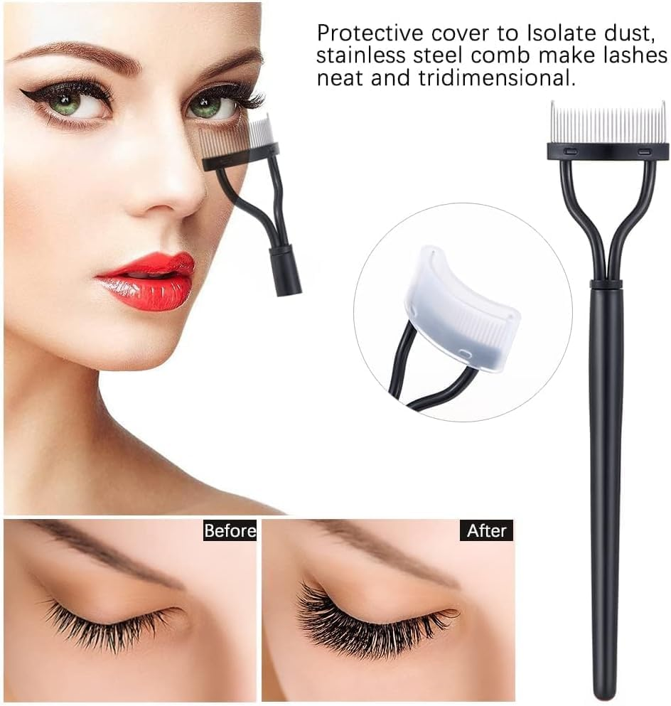 Eyelash Comb and Mascara Fan Brush for Lashes,5Pcs Lash Fan Brush Folding Angle Scalloped Lash Brush,Eyebrow Brush,Mascara Fan Brush,Angled Fan Shaped Eyelash Brush,Eyelash Eyebrow Brush for Lashes image number 6