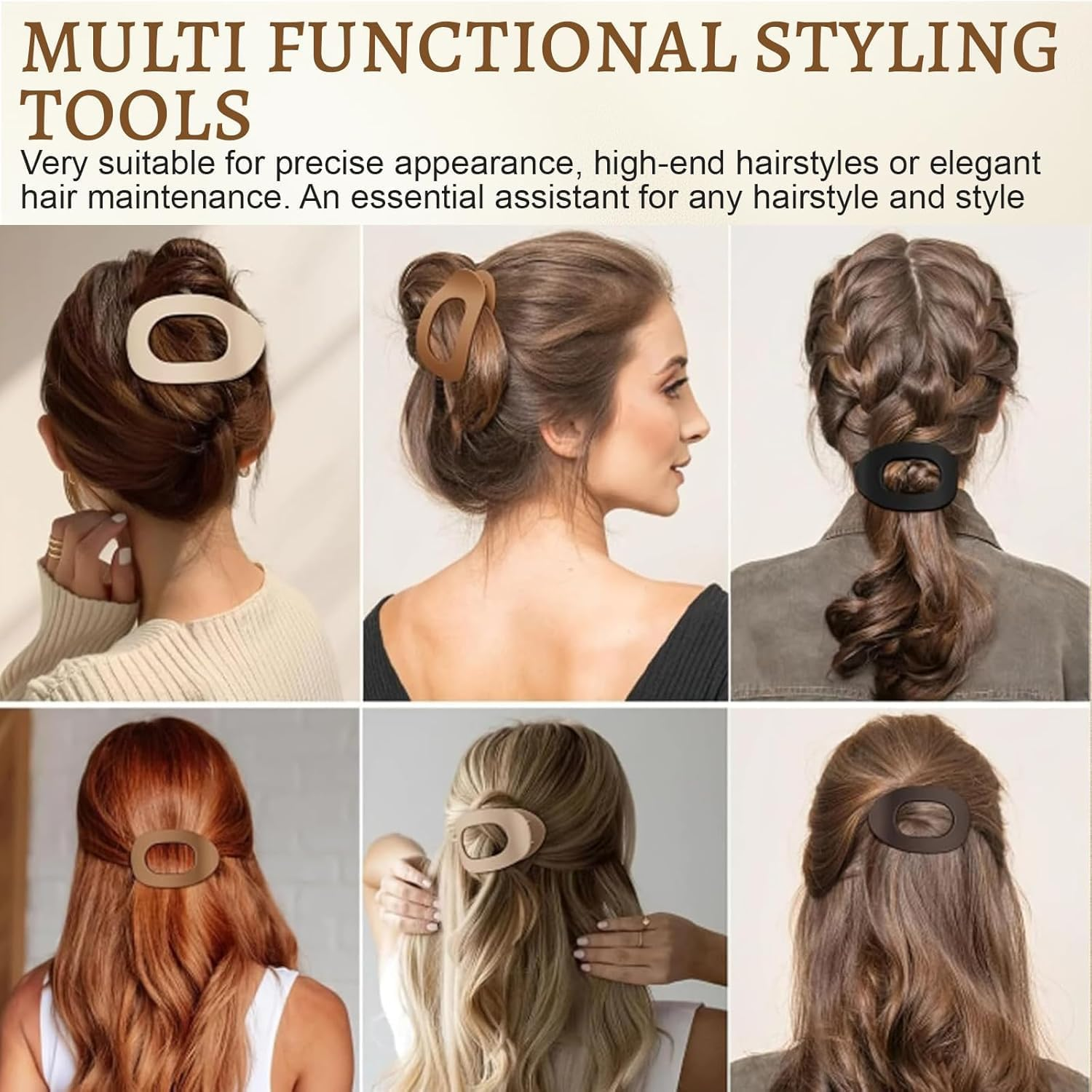 Pack of 6 Flat Hair Clips for Women, Hair Clip, Flat Claw Clip, Strong Hold Women'S Hair Clips, Hair Clip for Thick and Thin Hair image number 4