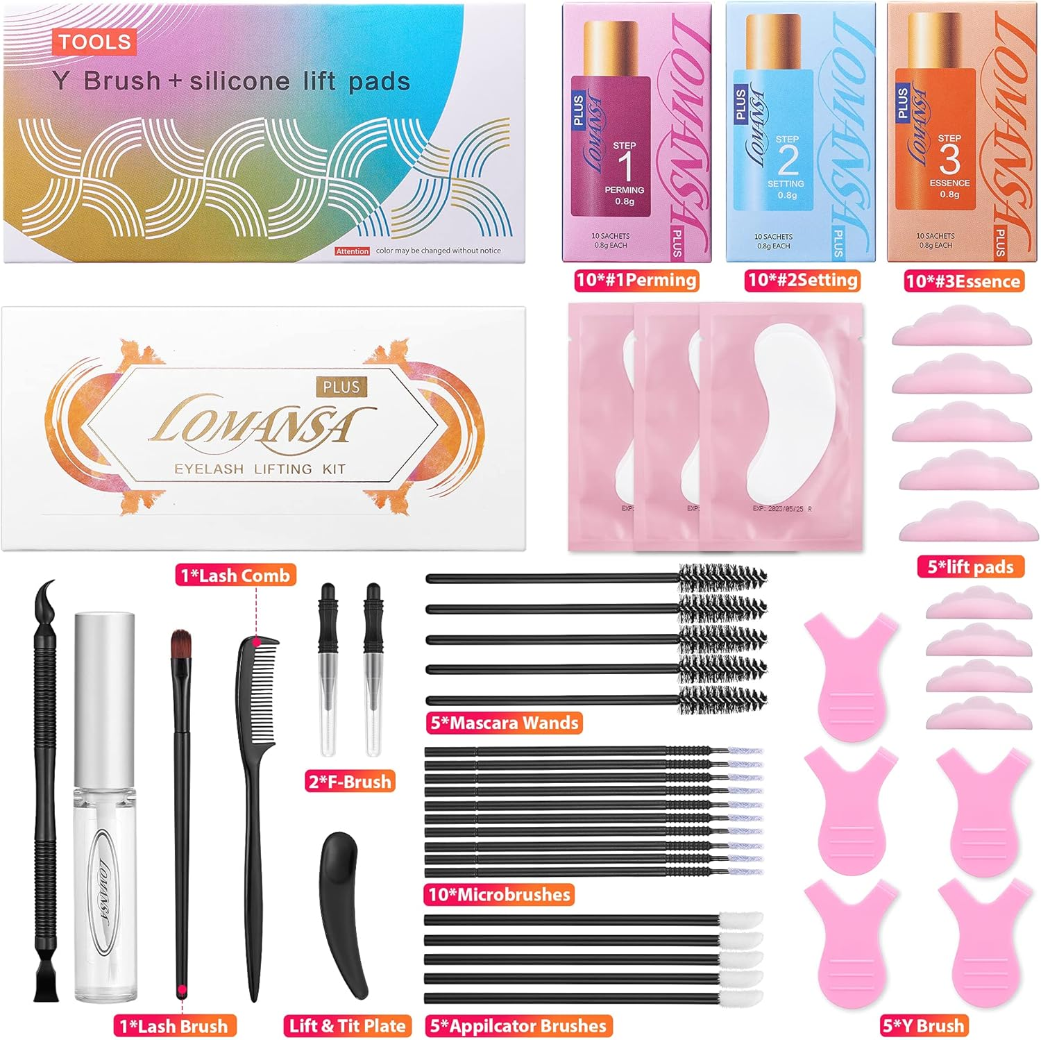 Lomansa Eyelash Lift Kit Instant Curl Lash Lift Kit Home & Salon Use with Super Strong Hold Lash Lift Glue, Natural Look Easy to Use