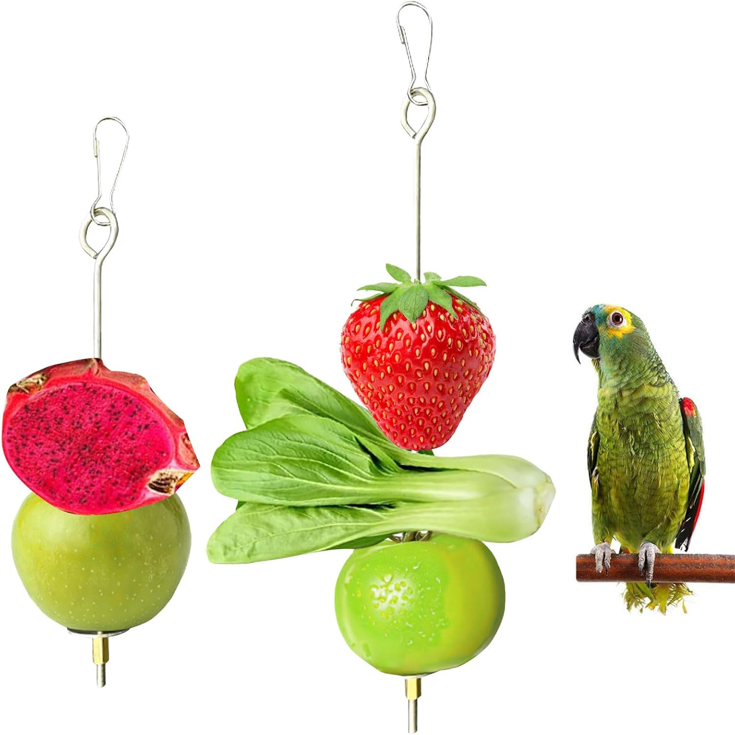 CHDZSW Pack of 2 Bird Spike Parrot Spike Feeder Budgie Accessories Toy Bird Bird Toy Feeding Manger image number 2