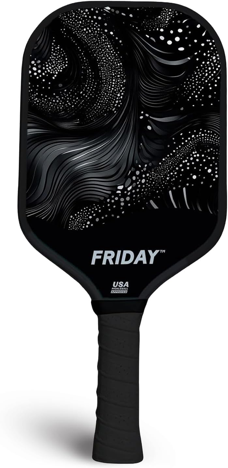 Friday Pickleball Paddle, USA Pickleball Approved, Durable Carbon Fiber, Thermoformed Unibody Design, Honeycomb Core, Gritty Surface for Spin