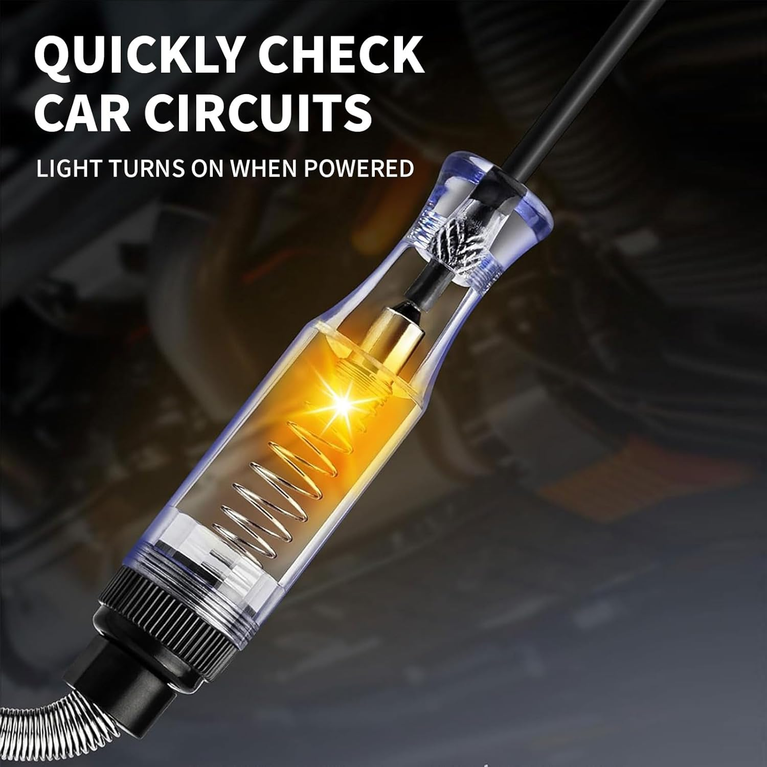 DC 6V-24V Automotive Test Light Electric Tester Pen with Sharp Probe and Clip, Continuity Circuit Tester for Car SUV Truck RV, Easy One-Hand Use for Mechanics and Diyers image number 5