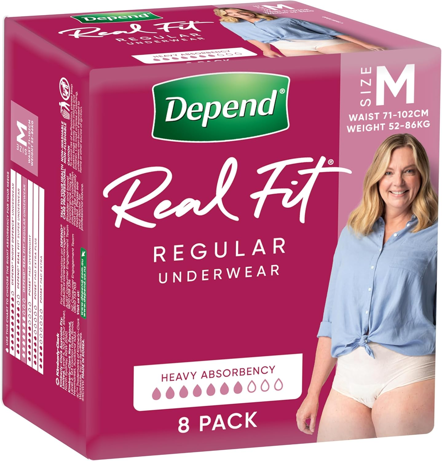 Depend Real Fit Moderate Absorbency Underwear for Women, Medium (Pack of 8) image number 2