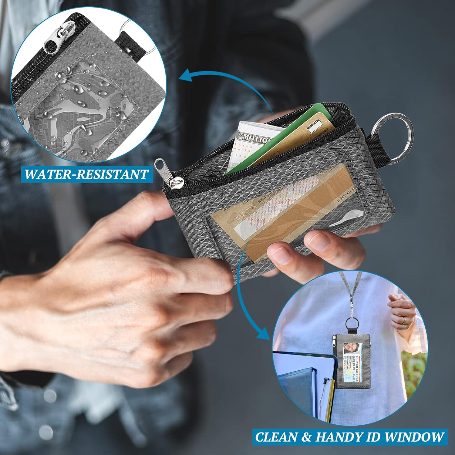 Neck Pouch with RFID Protection, Anti-Theft Unisex Travel Purse, Waterproof Black Mobile Phone Shoulder Bag, Men'S Passport Bag for Travel, for Passport, Credit Cards, Money Cards, Cash (Black) image number 6