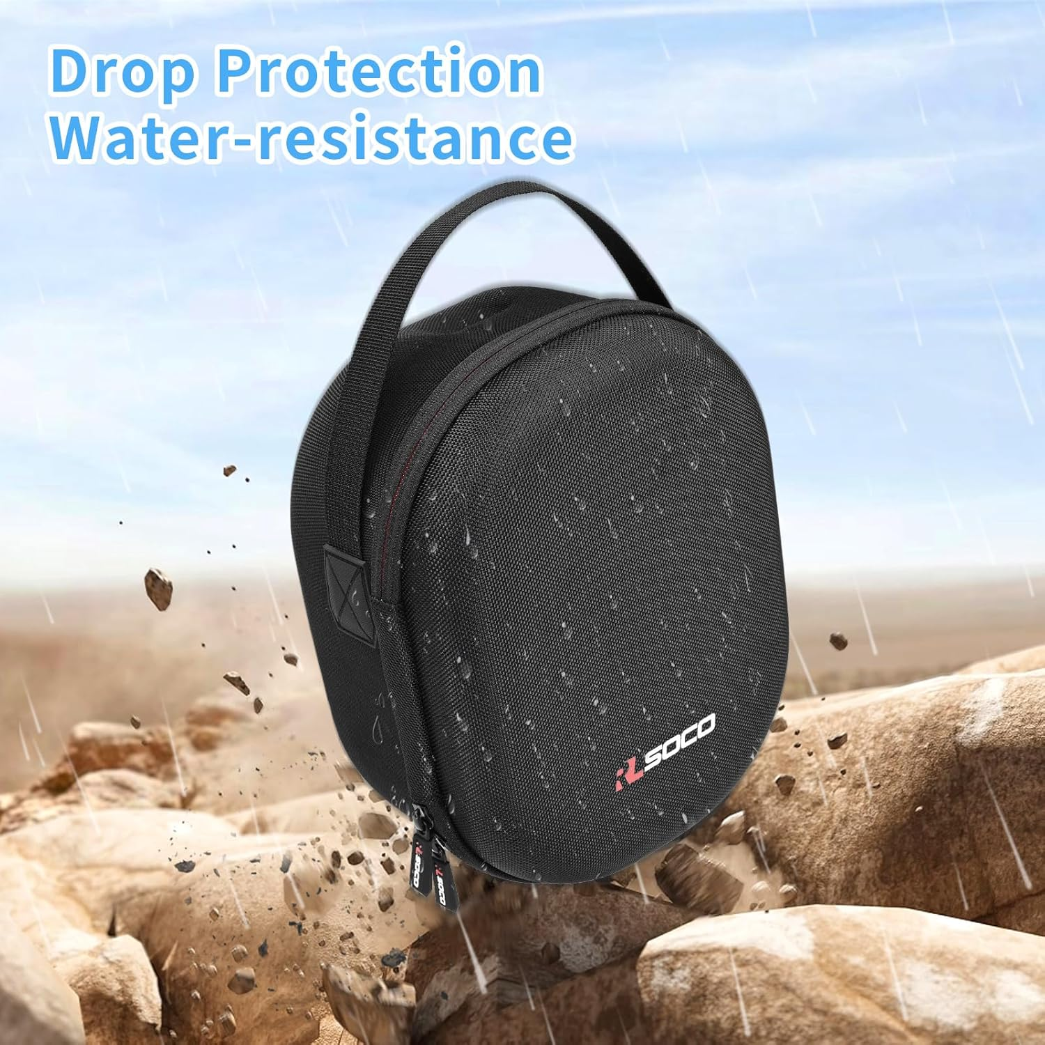 RLSOCO Case for Playstation 5 Pulse Elite/Pulse 3D Wireless Headset & Sennheiser Momentum 4 Wireless Headphones, Hard Travel Carry Case, - Black (Case Only) image number 4