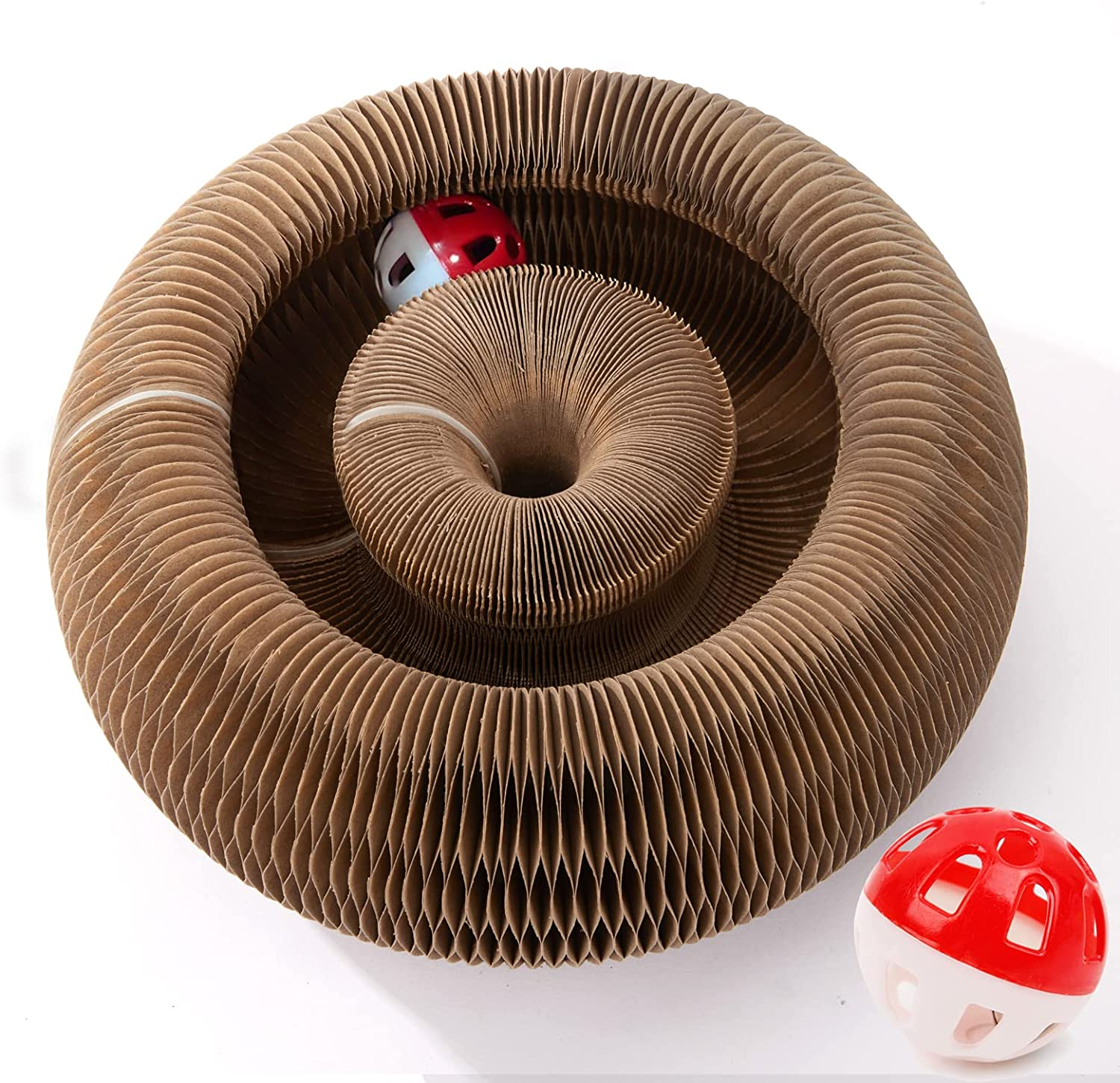 Cusierymax Cat Ball Toy, Deformable Cat Ball Track for Indoor Cats, Combinable Magic Organ Cat Scratchboard with Ball, Interactive Mental Physical Training Exercise for Kitten. image number 4