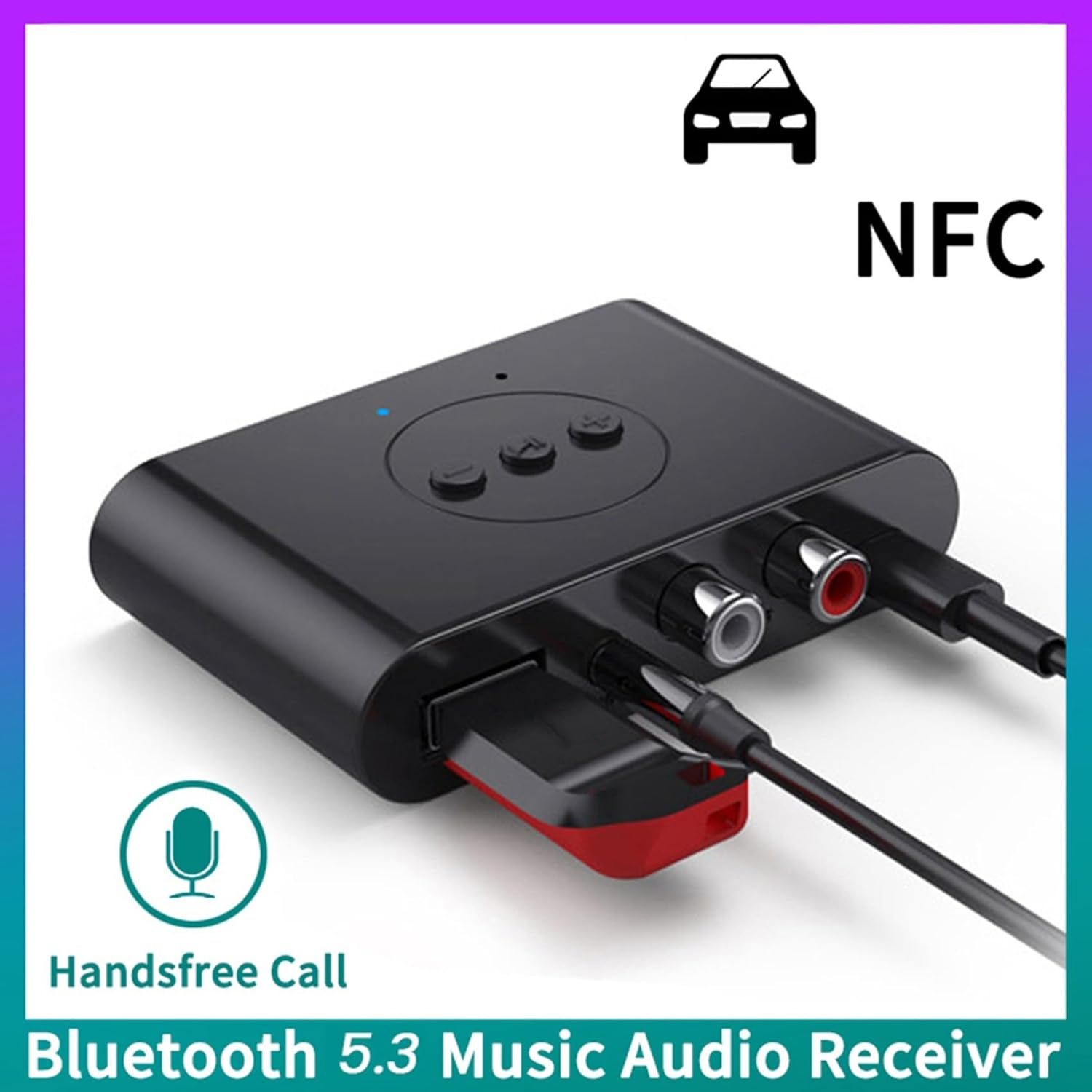 Kaifucy 3X Bluetooth 5.3 Audio Receiver NFC USB U Disk 3.5Mm AUX USB Stereo Music Wireless Adapter for Car Speaker Amplifier image number 1