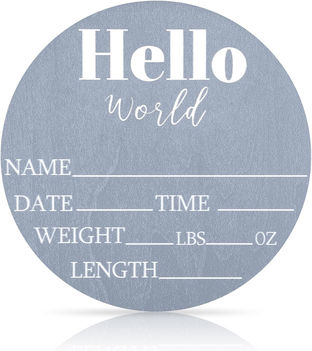 NQEUEPN Wooden Baby Announcement Sign, 5.9 Inch Hello World Newborn Sign Birth Announcement Signs Baby Name Plaques Decoration for Photo Props Baby Shower Hospital Nursery Room (Blue), 22404