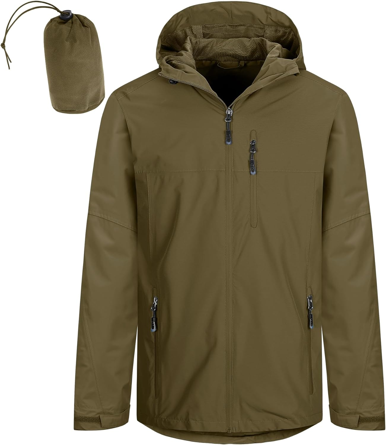 33,000Ft Men'S Outdoor Waterproof Jackets Packable Windbreaker Lightweight Quick Dry Raincoat Outdoor Jacket for Cycling Camping