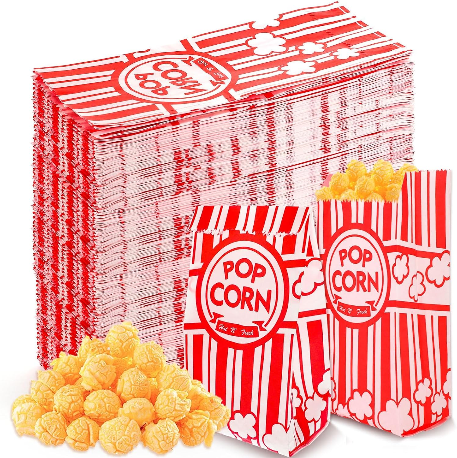 600 Pcs Paper Popcorn Bags, 1 Oz Popcorn Bags Bulk Individual Servings for Christmas Party Popcorn Machine Movie Nights Carnival image number 4