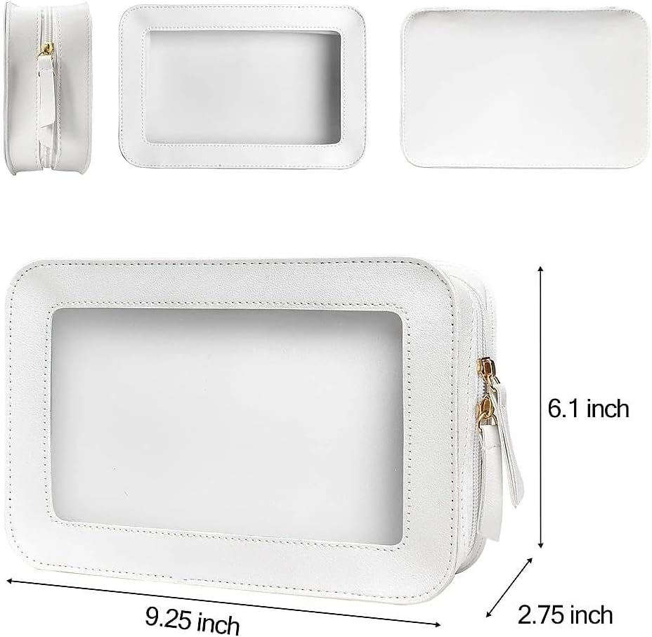 Clear Makeup Bag, Travel Toiletry Bag for Women and Men, Waterproof Cosmetic Organizer Case, Makeup Pouch Compatible with Travel Essentials and Outdoor Activities - Fengea image number 3