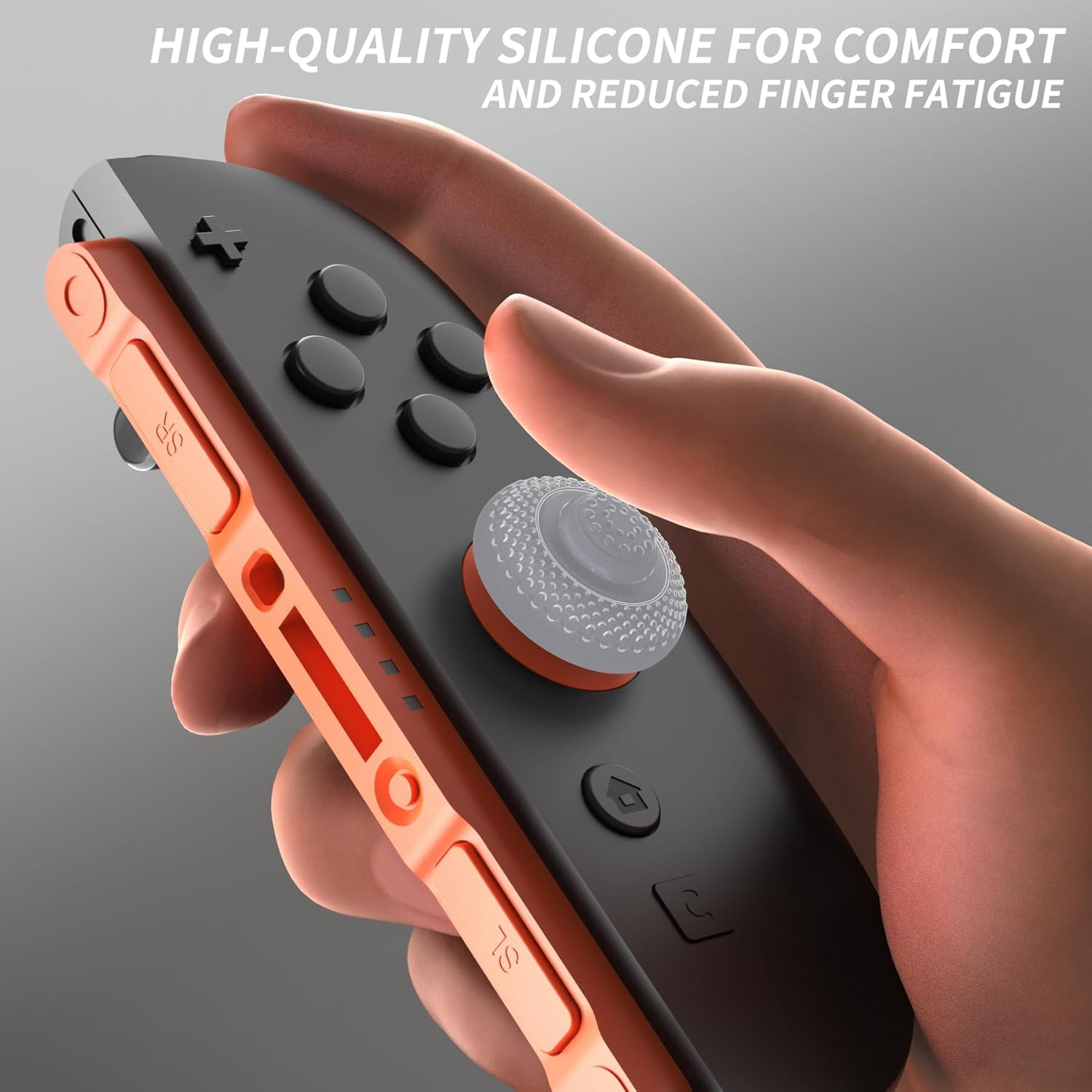 Playvital 8 in 1 Pro Thumbs Grip Caps for Nintendo Switch 2, Ergonomic Anti-Slip Joystick Caps for Joycon 2 Grip, Thumbstick Cover Accessories for Switch 2 - New Hope Gray, 8Pcs image number 3