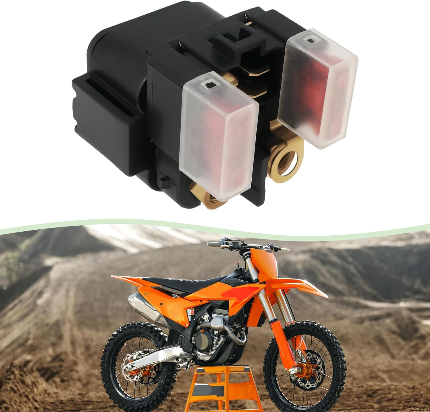YINETTECH 1Pc Motorcycle Starter Solenoid Relay Switch Replacement Part 58211058000 Compatible with KTM SX SX-F EXC EXC-F XC XC-W LC4 image number 1