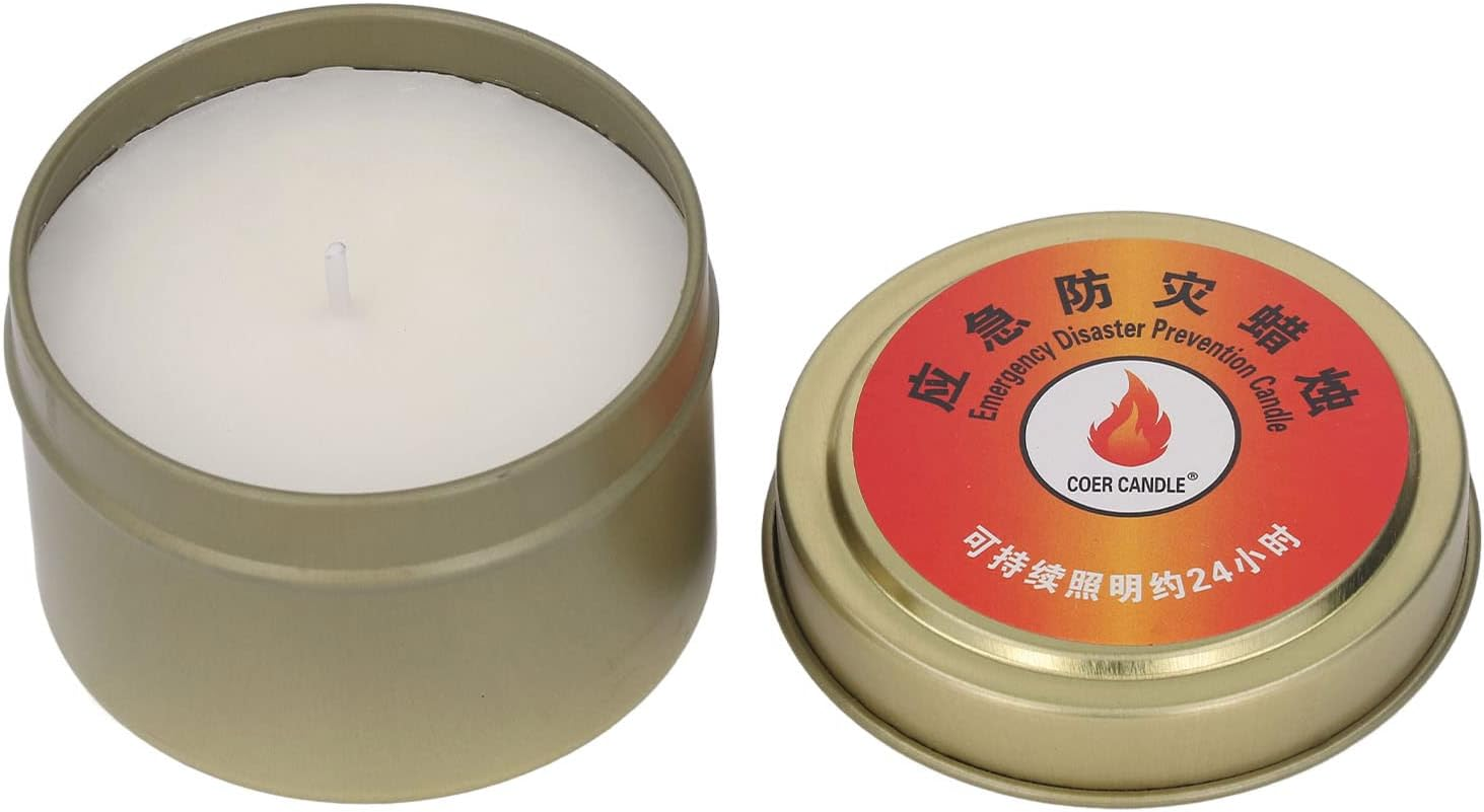 24 Hour Beeswax Wax Survival Candle, Windproof Waterproof Smokeless Outdoor Survival Candle, Portable Bright Emergency Kits, Camping, Hiking, Backpacking, Home, Wilderness(2#) image number 1