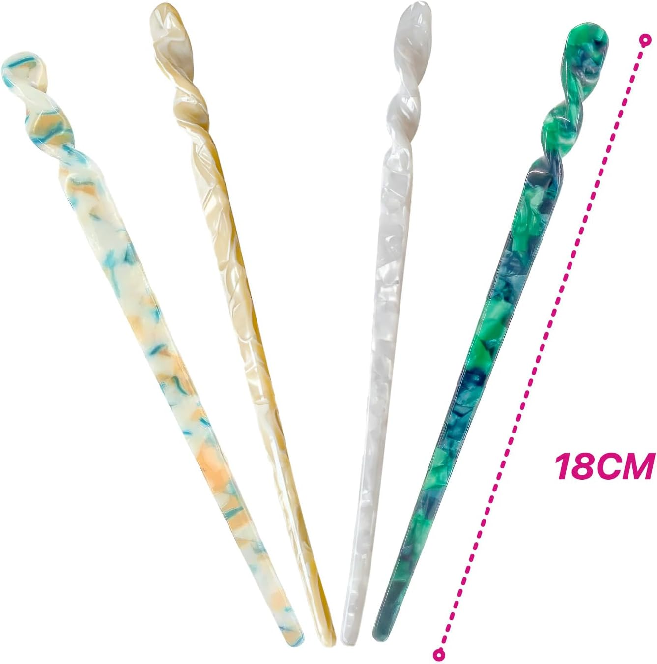 RTRTGS Pack of 4 Acetate Hair Sticks Hair Pins Chopsticks Retro Vintage Style Chinese Hair Pins for Women Girls