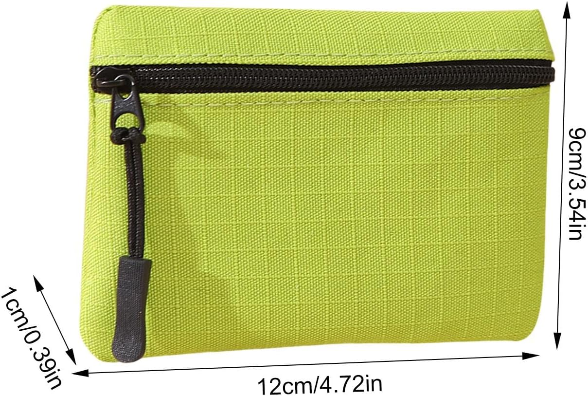 Eoixuqba Small Purse for Women Coin Bag | Oxford Cloth Makeup Toiletry Bag | Portable Zipper Purse Coin Purse for Credit Cards Keys Headset Lipstick, Green, Siehe Beschreibung, See Description - Yellow image number 4