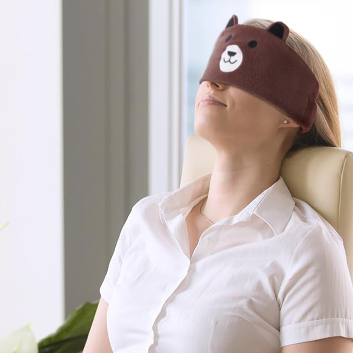 Enwye Bear Headphones with Headband, Soft Bluetooth Headset, Hifi Stereo Super Bass Music Headphones for Men and Women, Office, Napping, Travel, Workout image number 6