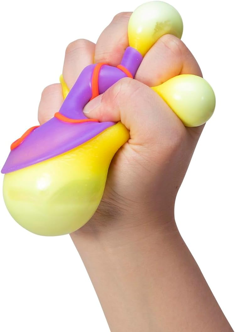 Needoh Dohnut - Squishy Stress Relief Fidget Toy with Neon Colours & Customisable Frosting Styles, Ideal for Focus, Anxiety Relief, Party Favors & Fun (Assorted Designs, Pack of 1)