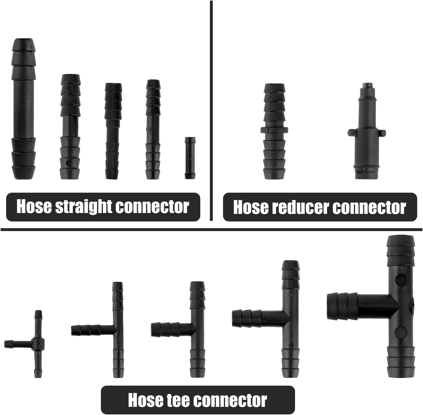 113Pcs Vacuum Connector Assortment, Automotive Vacuum Tubing Connector Vacuum Hose Connector Tee/Straight/Reducer Vacuum Line Connectors Vacuum Fittings (12 Sizes) image number 1
