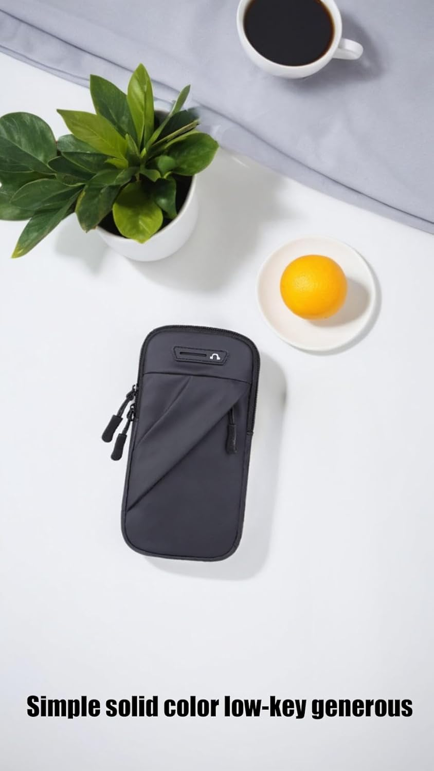 Phone Holder Armband Universal Fit for Iphone & Android | Secure Bounce-Free Workout Arm Band | for Running, Walking, Hiking, Biking | Adjustable Sweat-Resistant Strap | Black 7.2" Screen Max image number 2