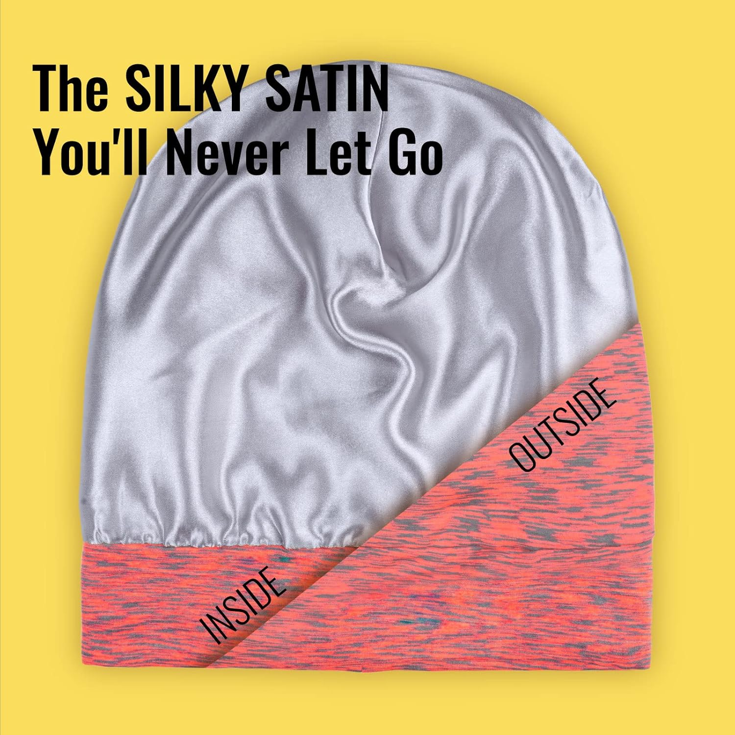 Satin Lined Sleep Cap Bonnet for Curly Hair and Braids, Stay on All Night Hair Wrap with Adjustable Strap for Women and Men, Carol Pink, Pack of 1 - Assorted Color-Carol Pink image number 5