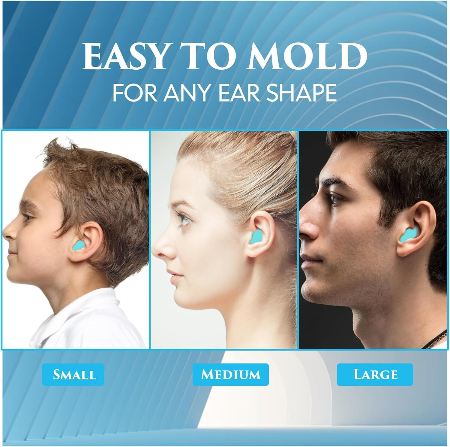 Silicone Ear Plugs for Sleeping, 12Pcs / 6 Pairs Reusable Noise Cancelling Earplugs Soft Noise Cancelling Earplugs Sound Blocking Ear Plugs for Swimming Airplanes image number 3