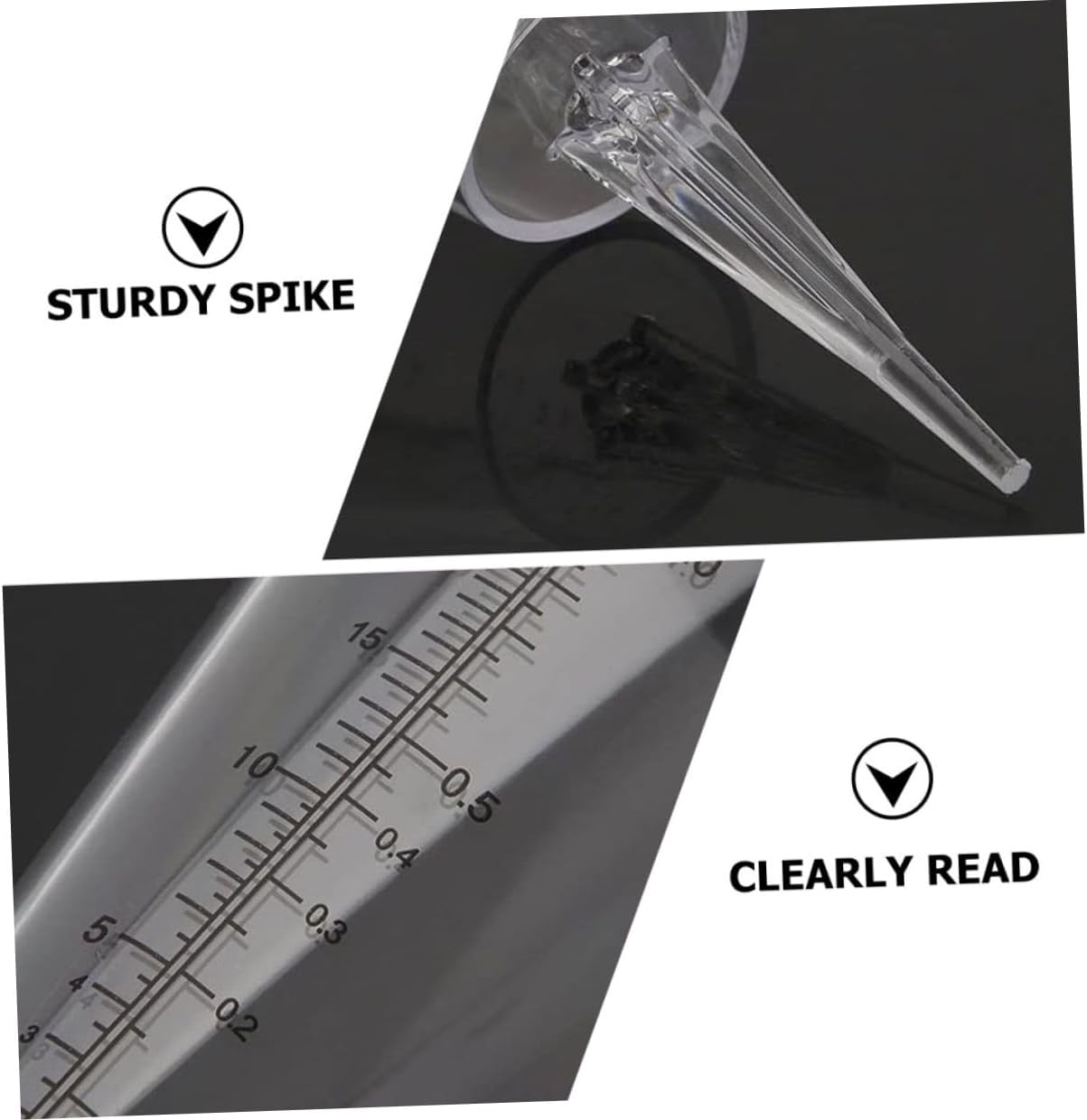NUOBESTY 2Pcs Transparent Plastic Rainfall Gauge Outdoor Cone Shaped Rain for Garden Lawn Measurement with Scale image number 5