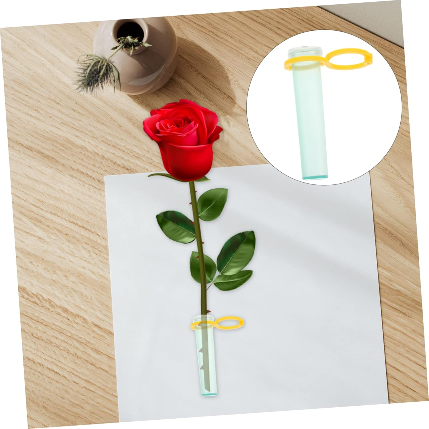 FONDOTIN 100Sets Flower Water Tube Plastic Fresh Keeping Tube for Flower Arranging Garden Supplies image number 1