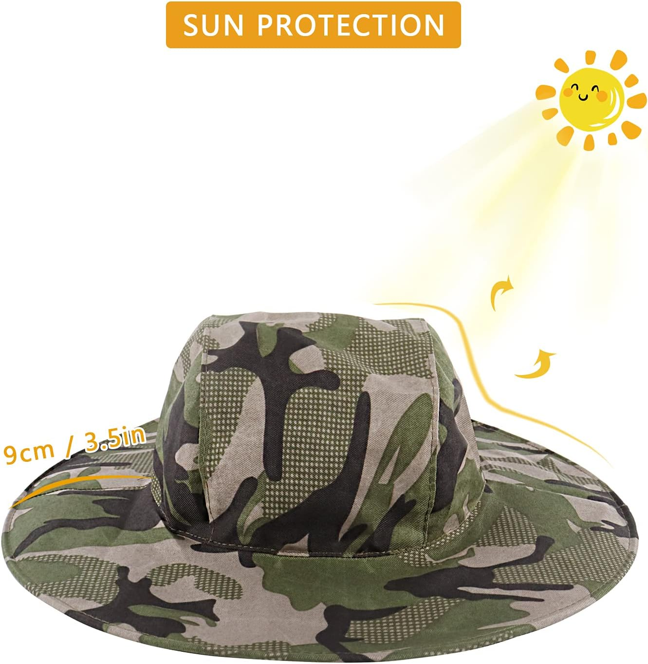 Mosquito Head Net Hat Mesh Sun Protection Hat Anti-Insects Hat with Mesh for Beekeeper Hiking Fishing Camping Outdoor Activities image number 1