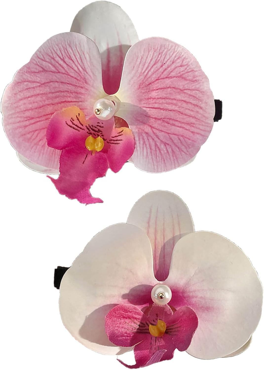 2Pcs Pink Floral Hairpin Orchids Women Girls Flower Hair Clip Elegant Bohemias Bridals Hair Decorations Stage Hair Clip Hair Pins Hair Styling Accessories image number 5