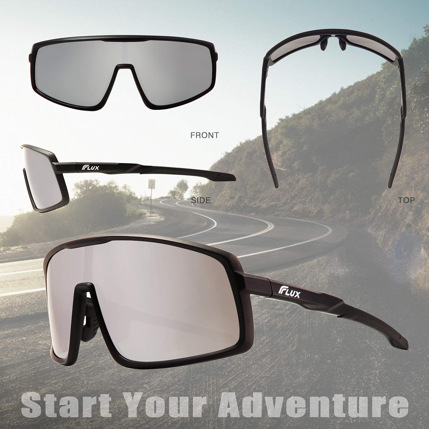 Flux LANTAKA Polarized Sunglasses for Men and Women UV400 Protection, Anti-Slip, Lightweight - Matte Titanium Blue image number 3