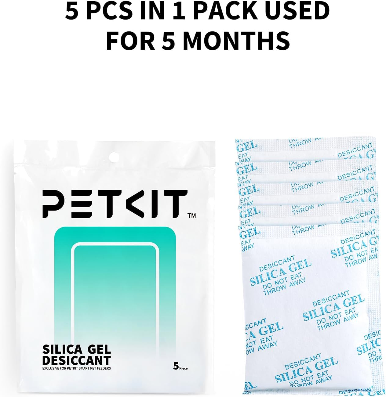 PETKIT Replaced Desiccant for All Smart Feeders -5 Packs, Replacement Desiccant Bags for Automatic Pet Feeders Cat Dog Feeders Desiccant Bag image number 1