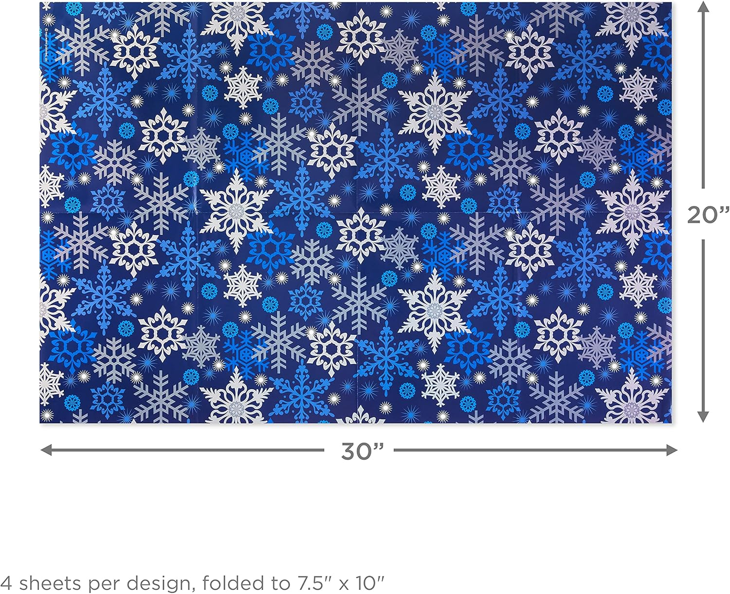 Hallmark Christmas Flat Wrapping Paper Sheets with Gift Tag Seals - Snowflakes, Deer, Tartan Plaid Gift Wrap Paper (12 Sheets, 16 Gift Tag Stickers) for Holiday Parties, Hanukkah, Winter Weddings image number 5