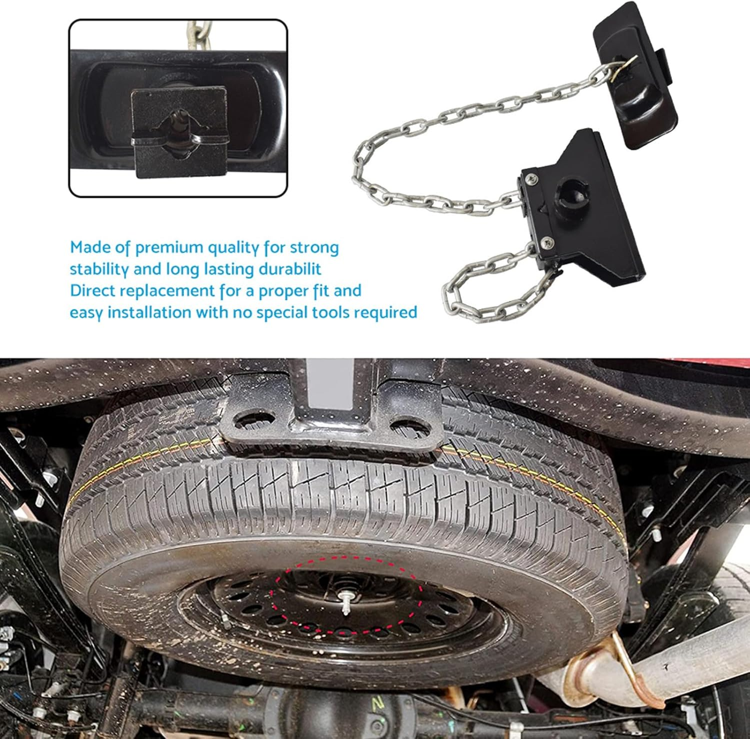 MAX COOL Spare Wheel Tyre Winch Winder Assembly Suitable for Ford Ranger Models Heavy Duty image number 3