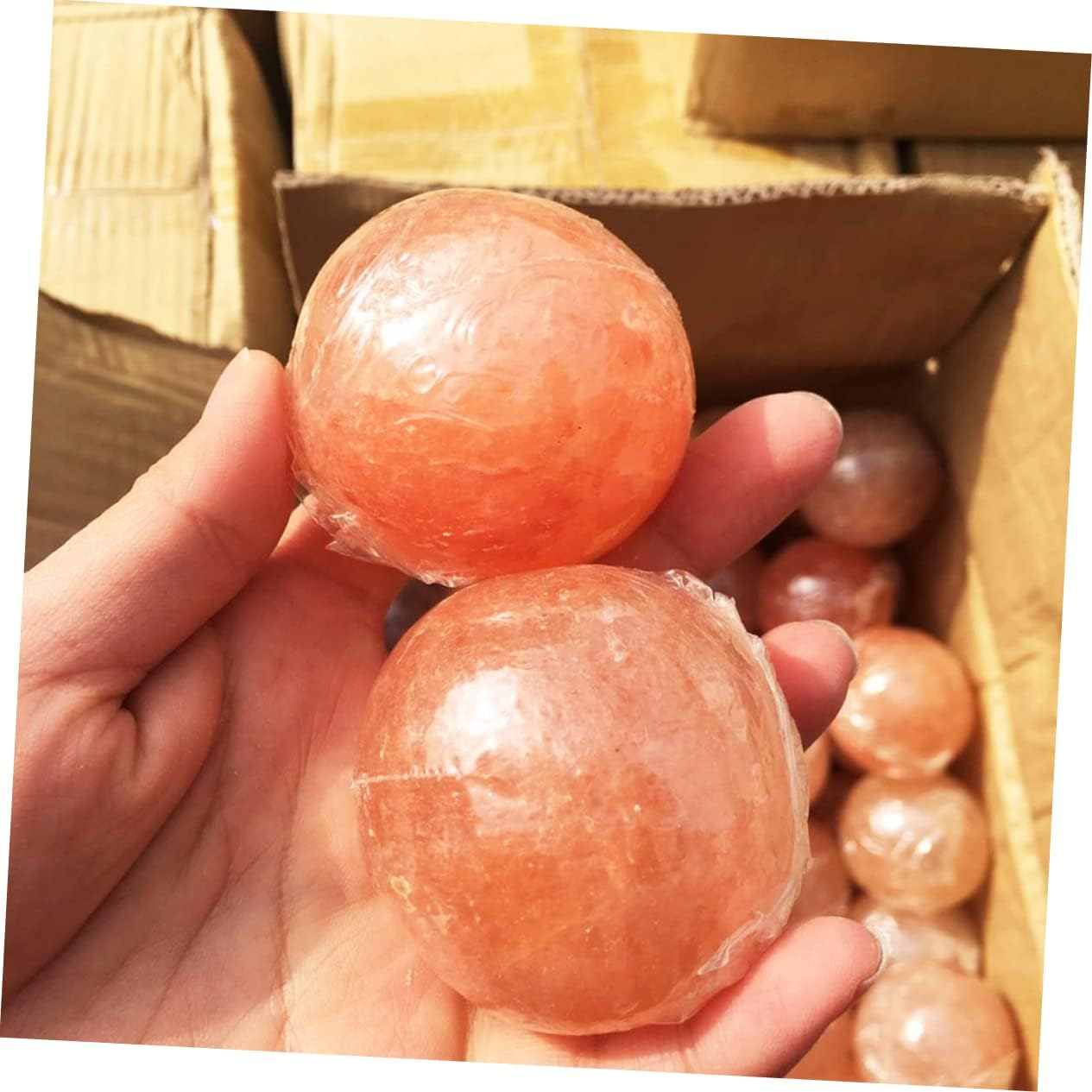 Gogogmee Salt Soap Natural Crystal Ball Salt Soap for Body Care and Exfoliation image number 6