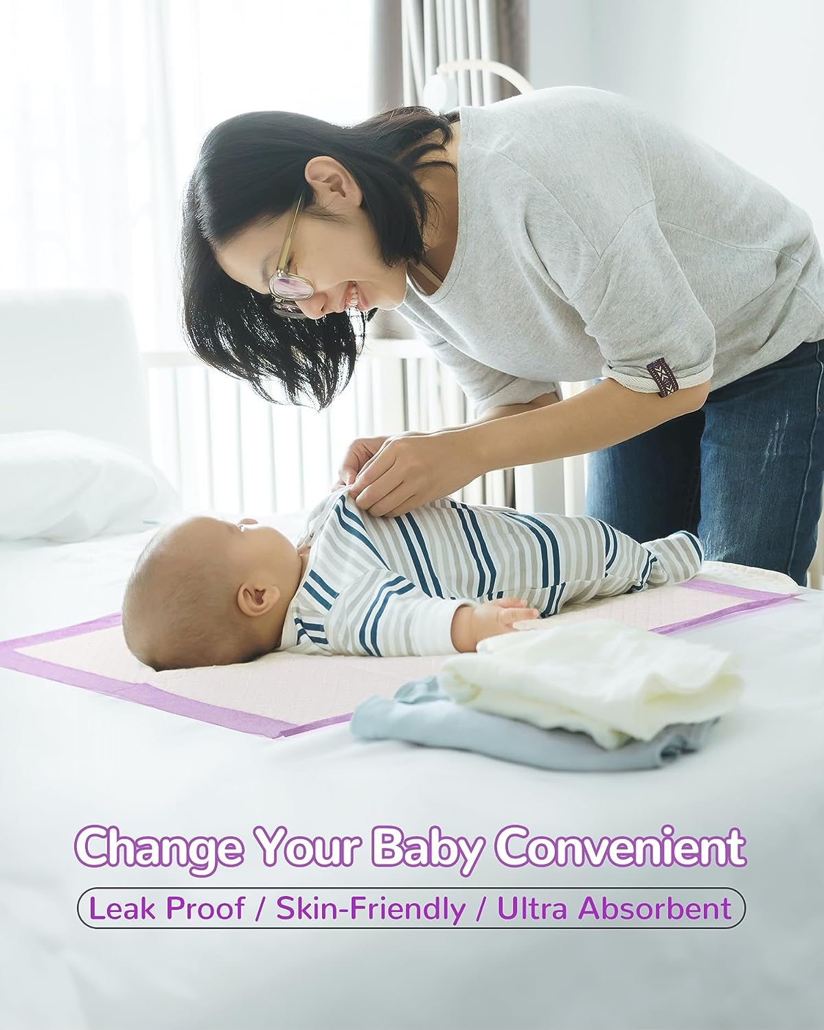 Baby Disposable Changing Pads 100 Pack Ultra Soft Waterproof Diaper Changing Liners 13 X 18 In