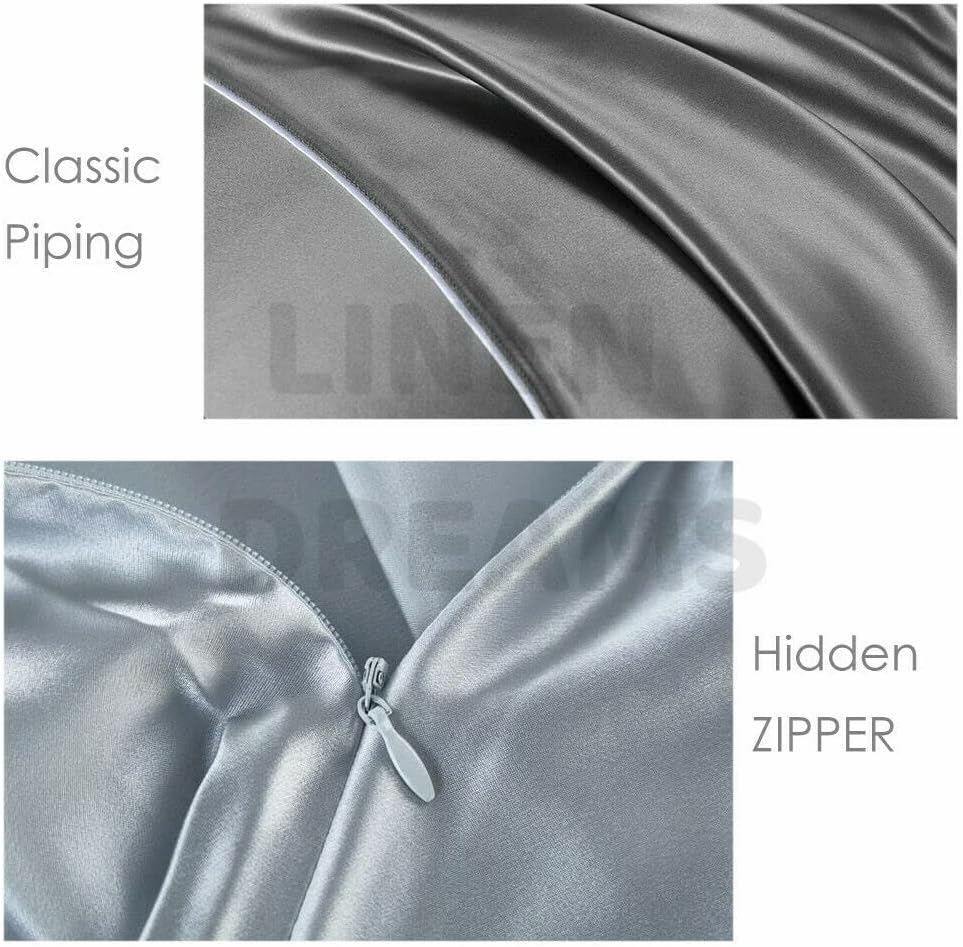 Two-Sided 100% Mulberry Silk Hypoallergenic Pillowcase Slip Skin Face Hair Beauty Care Gift Box, Grade 6A (Taupe) image number 3