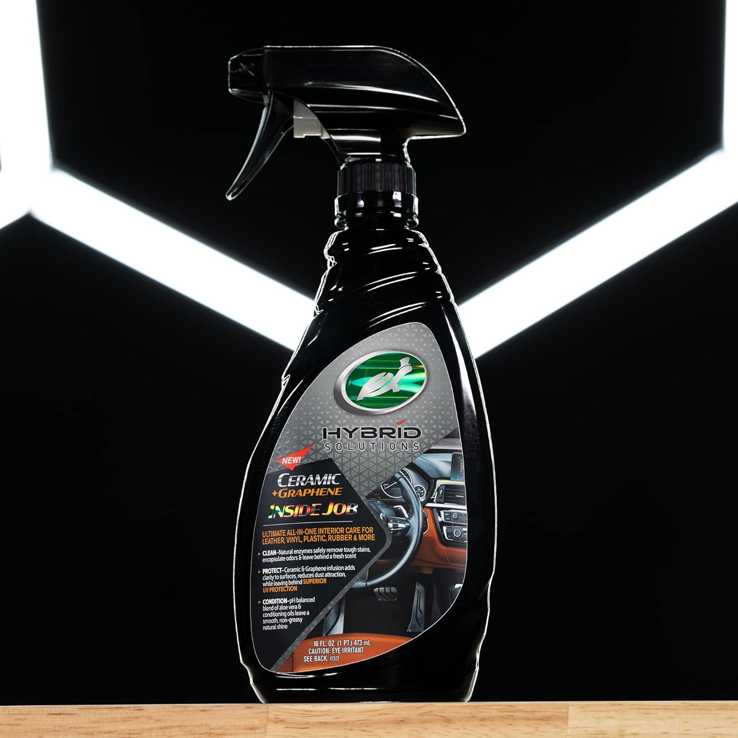 Turtle Wax 53787 Hybrid Solutions Ceramic Graphene inside Job, Interior All Purpose Car Cleaner and Protectant, Odor Eliminator, Works on Leather, Vinyl, Plastic, Rubber and More, 16 Fl Oz image number 1