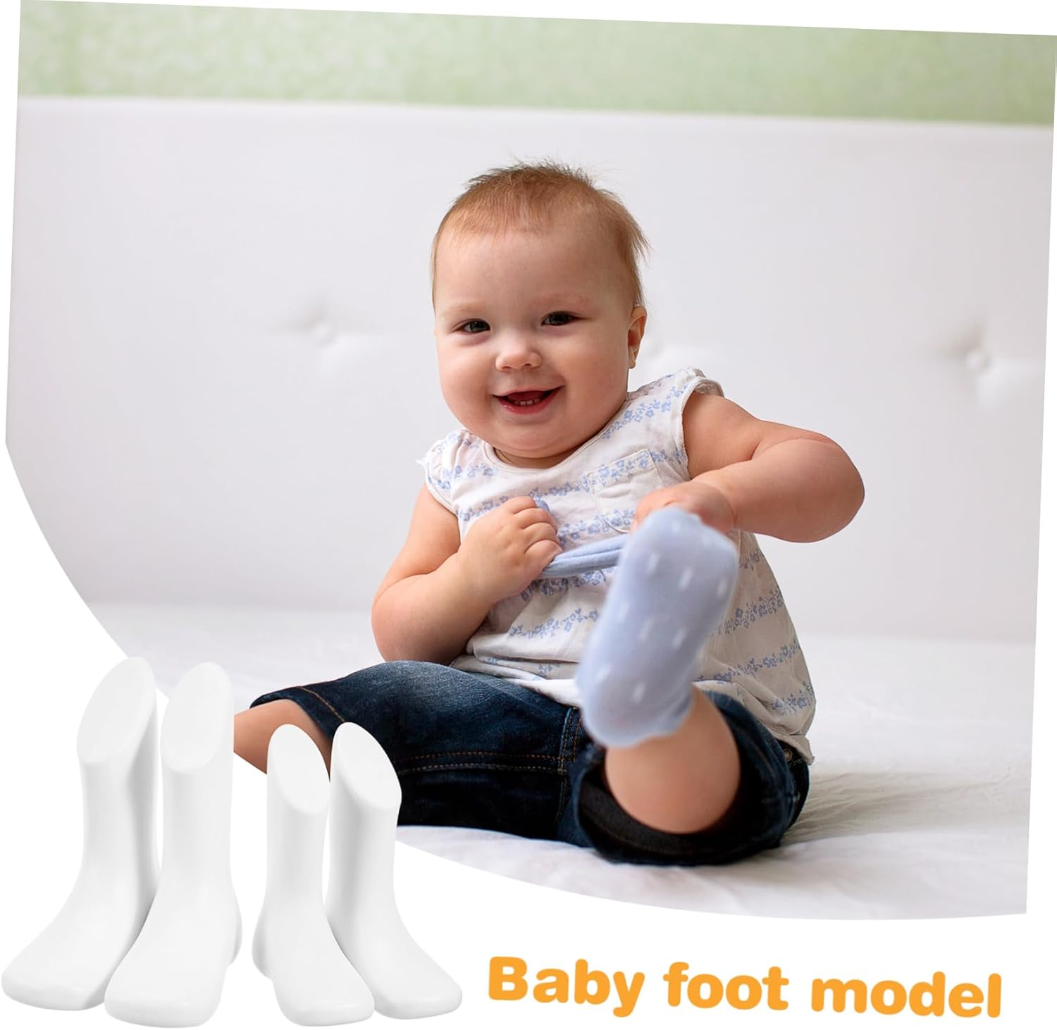 Luxshiny 4Pcs Foot Mold Plastic Small Foot Mannequin Displaying for Shoe Store Retail Accessory image number 4