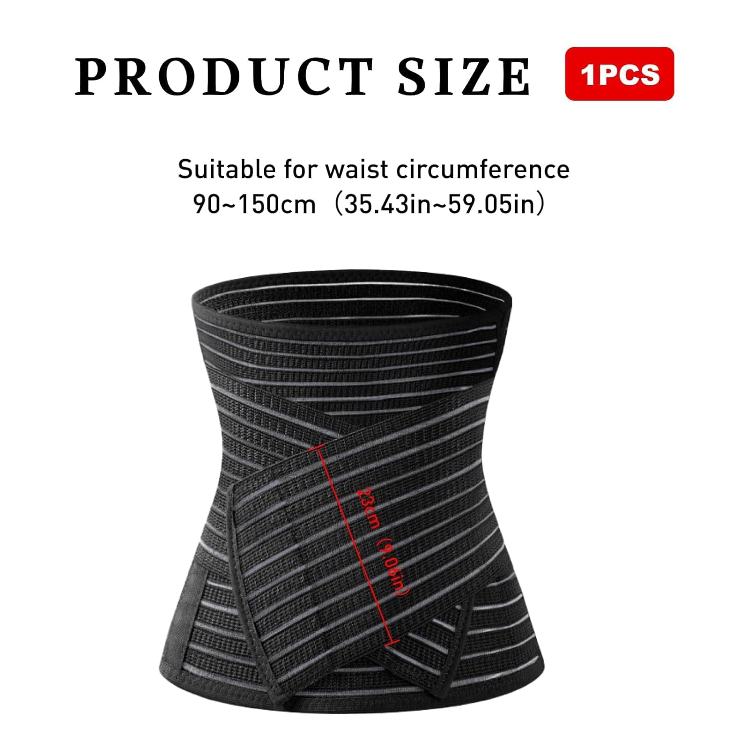 Medical Postpartum Belly Band C Section Recovery Abdominal Binder, Adjustable Waist Pelvis Girdle for Diastasis Recti and Back Pain Relief, Post Surgery Support Black,General