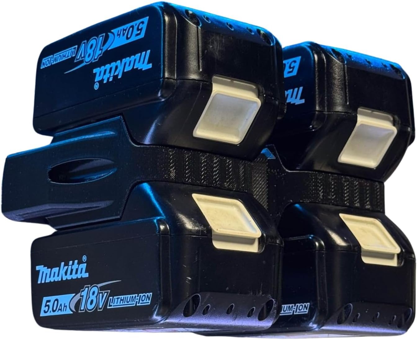 Quad Battery Holder Compatible with Makita 18V Batteries &ndash; Ultimate Storage Solution for 4 Batteries to Keep Your Garage or Workshop Organised - Tradies