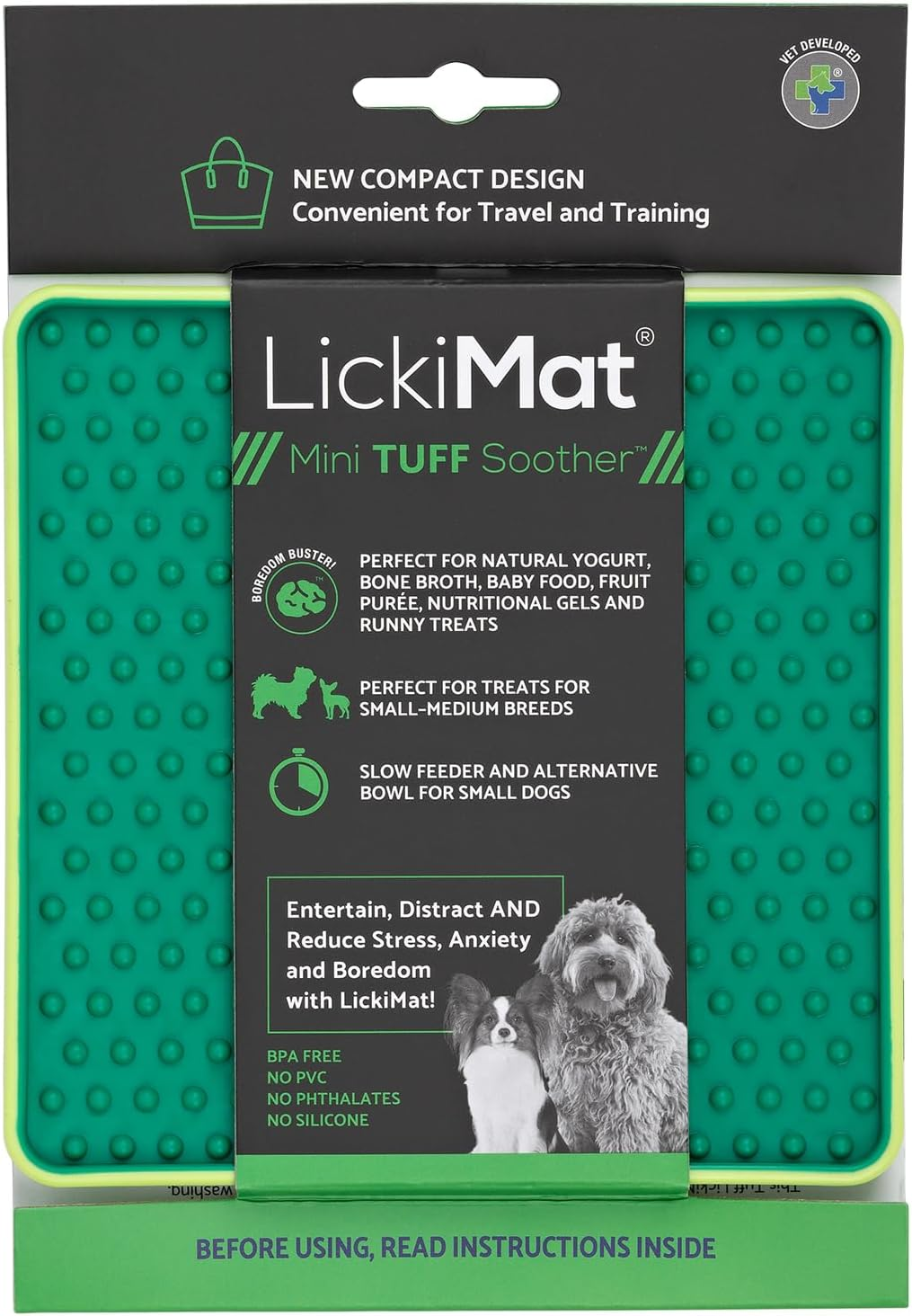 Lickimat TUFF Mini Modern Feeding Family - Durable Pet Slow Feeder for Dogs - Interactive Boredom Buster - Promotes Healthy Eating and Anxiety Relief - Ideal for Enriching Pet Mealtime