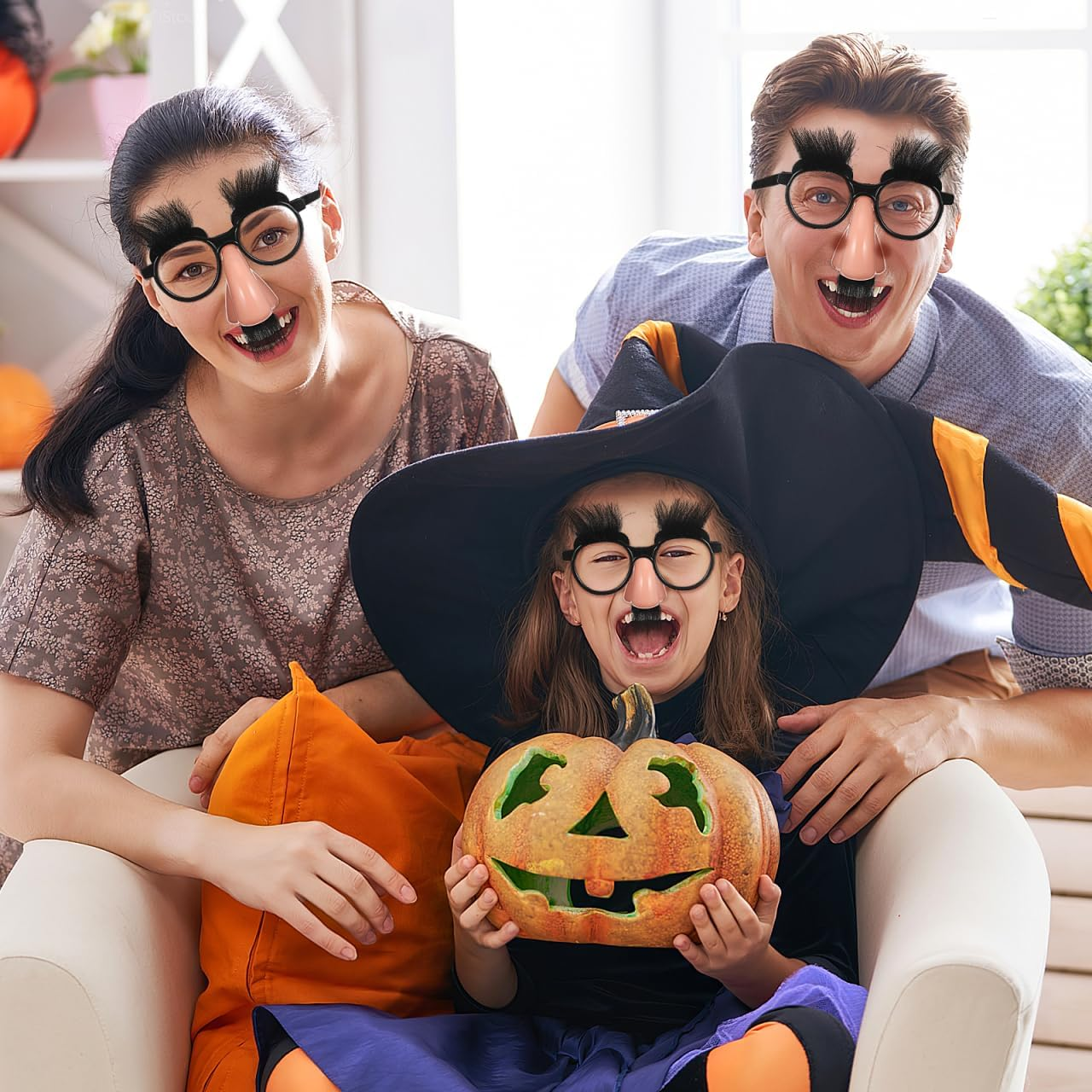 Ifundom 12PCS Funny Glasses with Funny Nose Glasses with Eyebrows and Mustache Party Favors for Costume Halloween and Birthday Parties