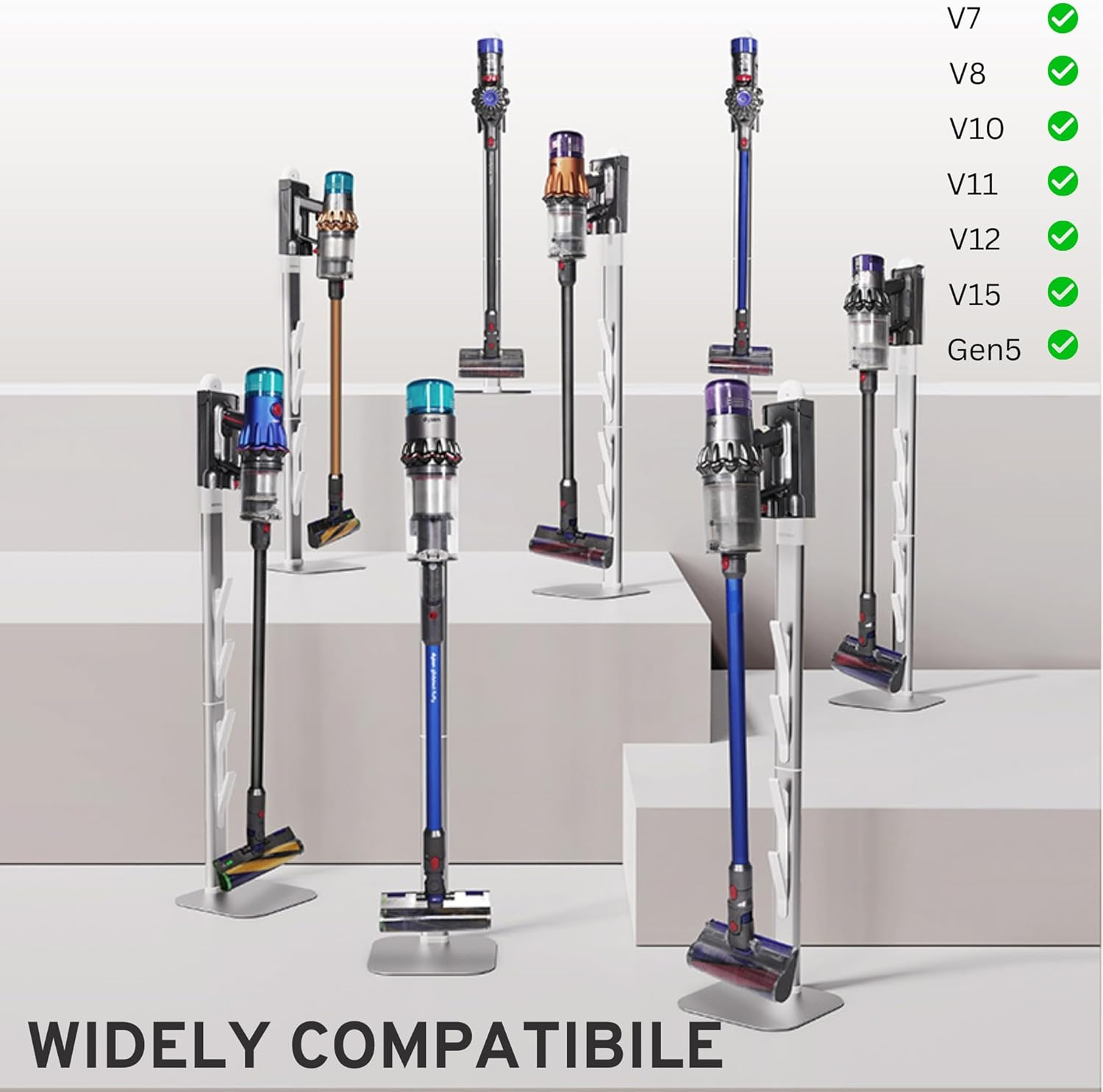 Freestanding Holder for Dyson Vacuum Stand &ndash; Suitable for Dyson V6 V7 V8 V10 V11 V12 V15 Gen5 & DC Series Vacuum Cleaners, Elegant and Stable Standing Dock &ndash; Accessory Storage Stand for Dyson image number 6