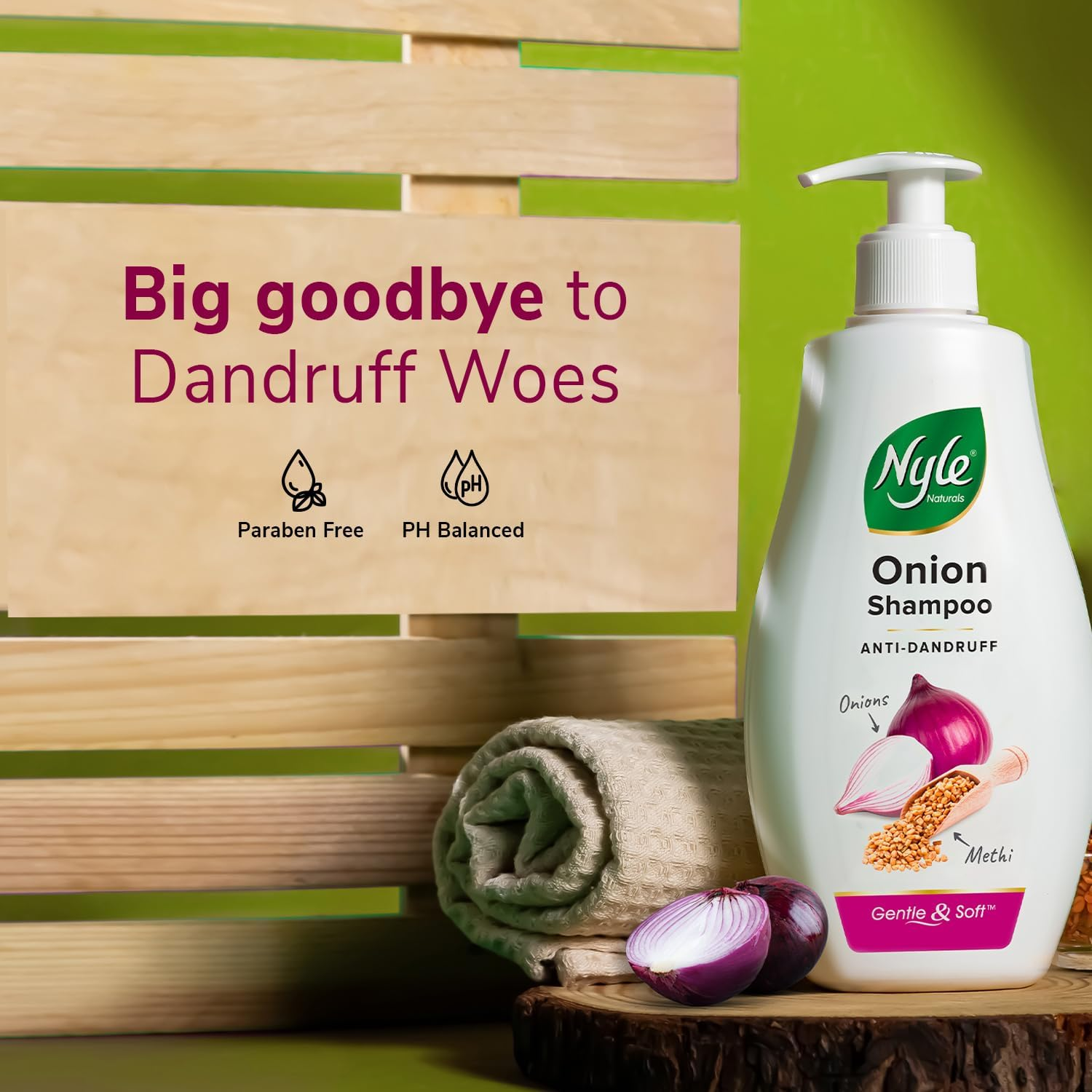 Nyle Naturals Onion and Methi anti Dandruff 2 In1 Shampoo with Active Conditioner, 800Ml image number 6
