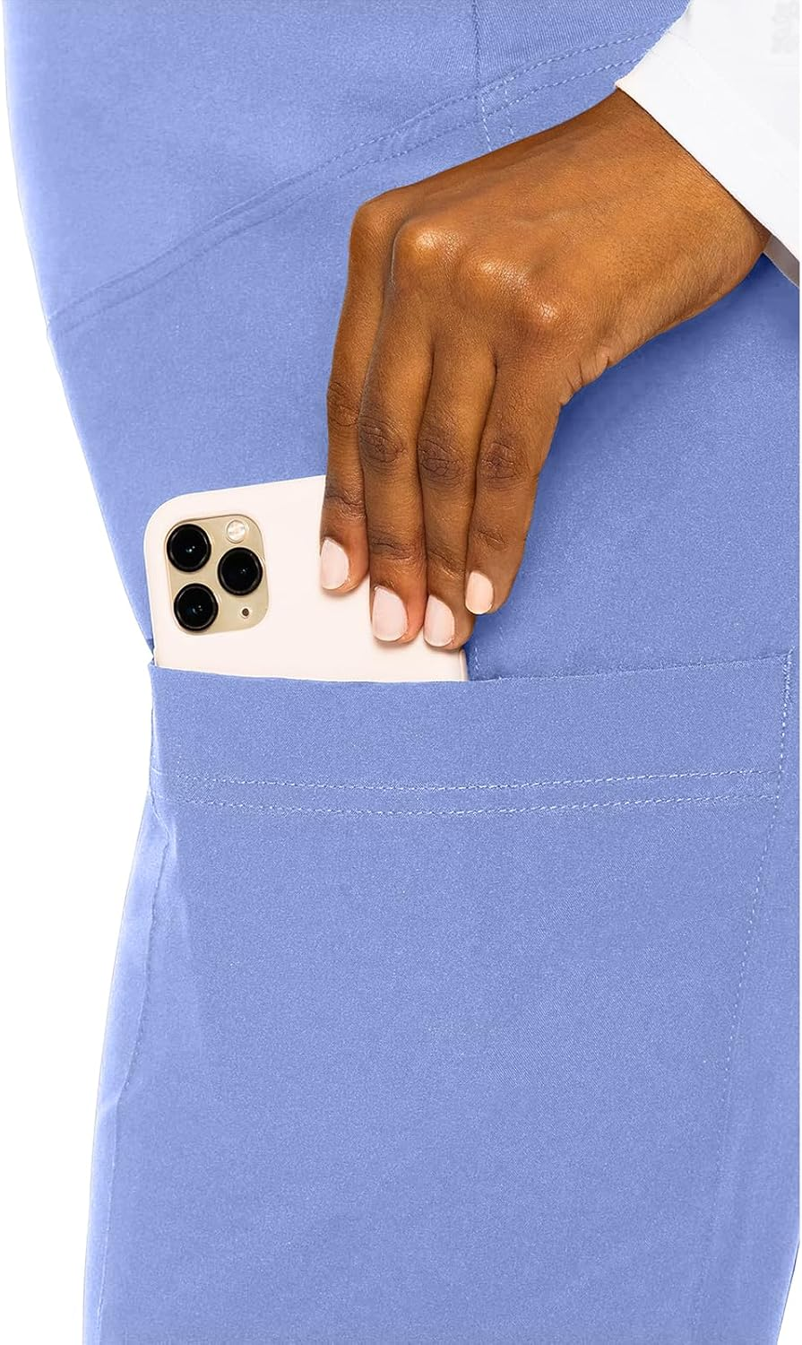 Med Couture Maternity Jogger Scrub Pants for Women, High Rise Waist, 4 Pockets with Soft Knit Waistband - MC029 image number 6