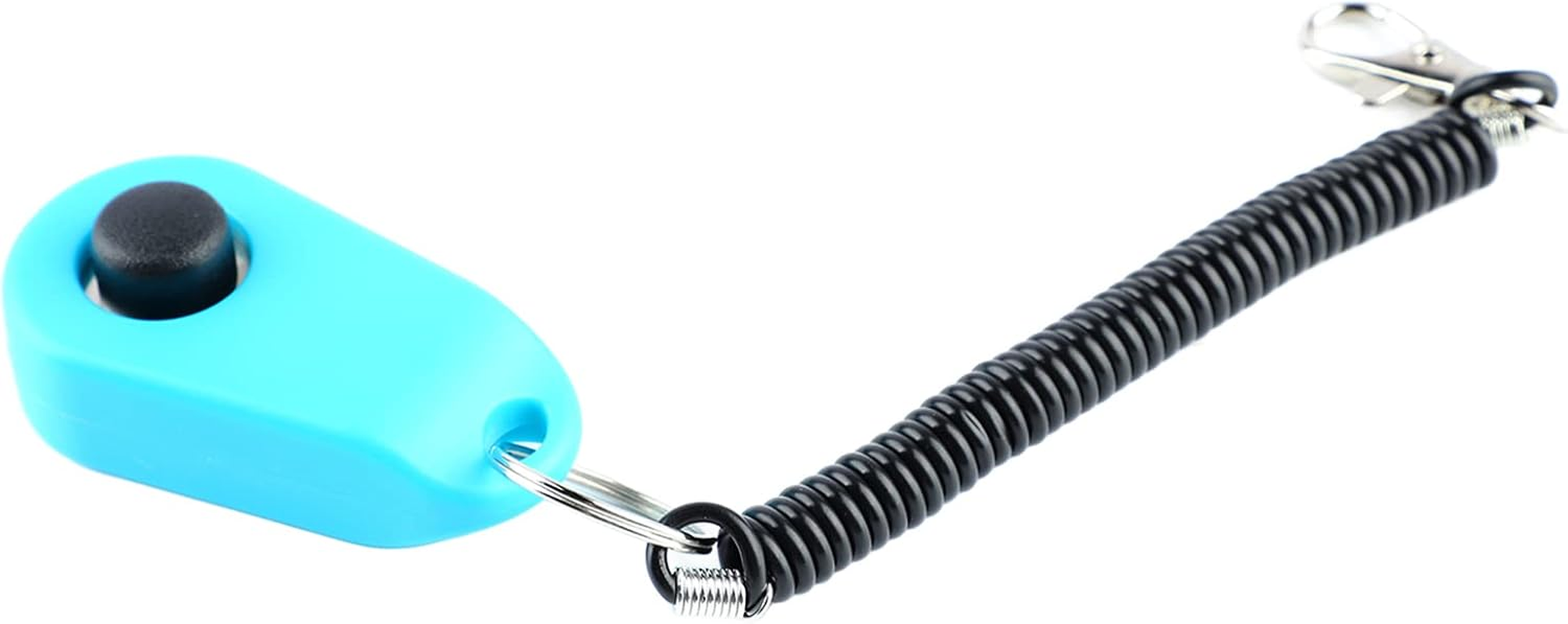 Cat Training Clicker, Portable Pet Training Clicker Stainless Steel Hook Universal Interactive with Wrist Strap for Cats for Training (Sky Blue) image number 6