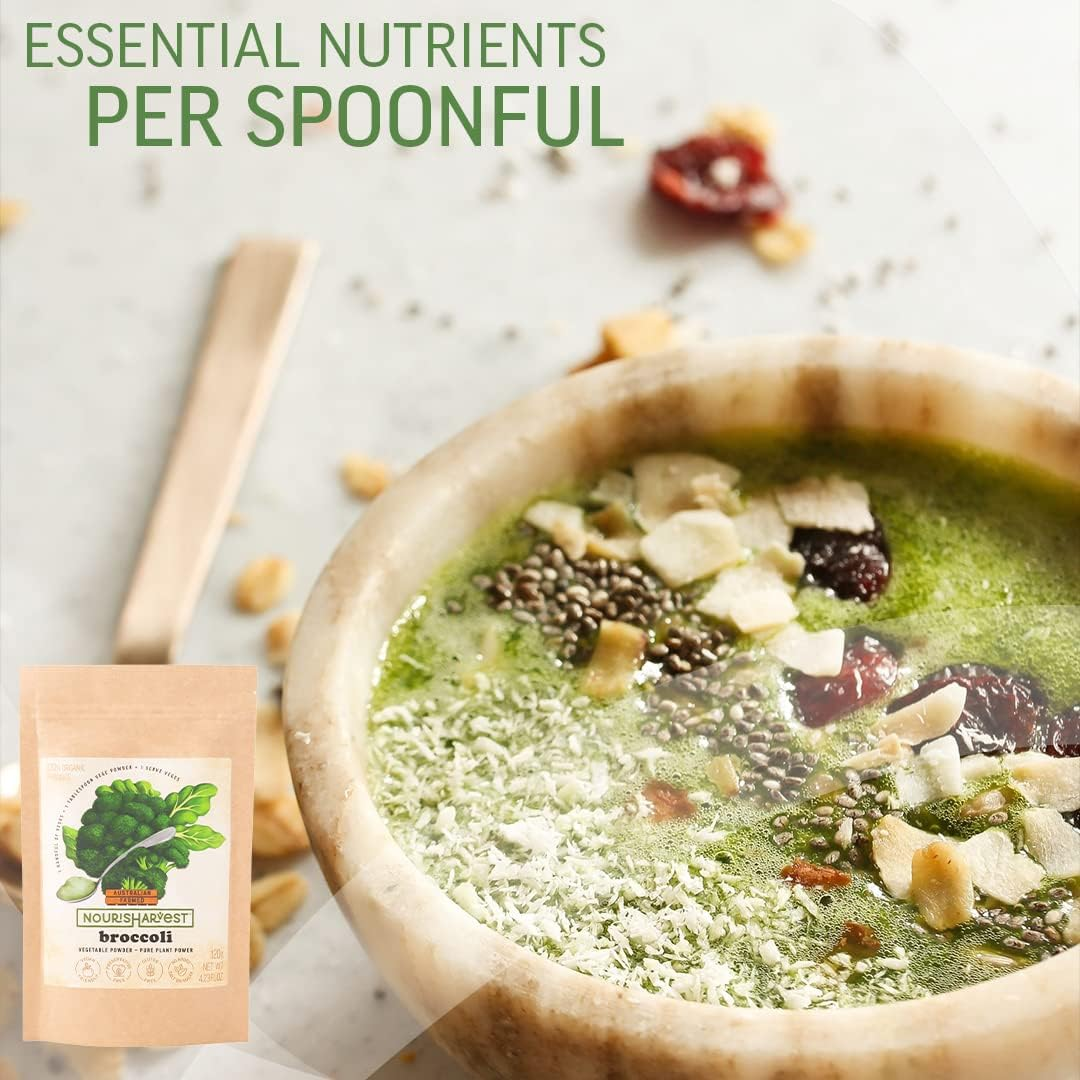 Australian Broccoli Vegetable Powder - Vitamin C & a Rich, Nutrient-Boosted Food Enhancer for Smoothies, Sauces & Bakes - 100% Pure, No Added Sugar/Salt, Fiber Fortified image number 2