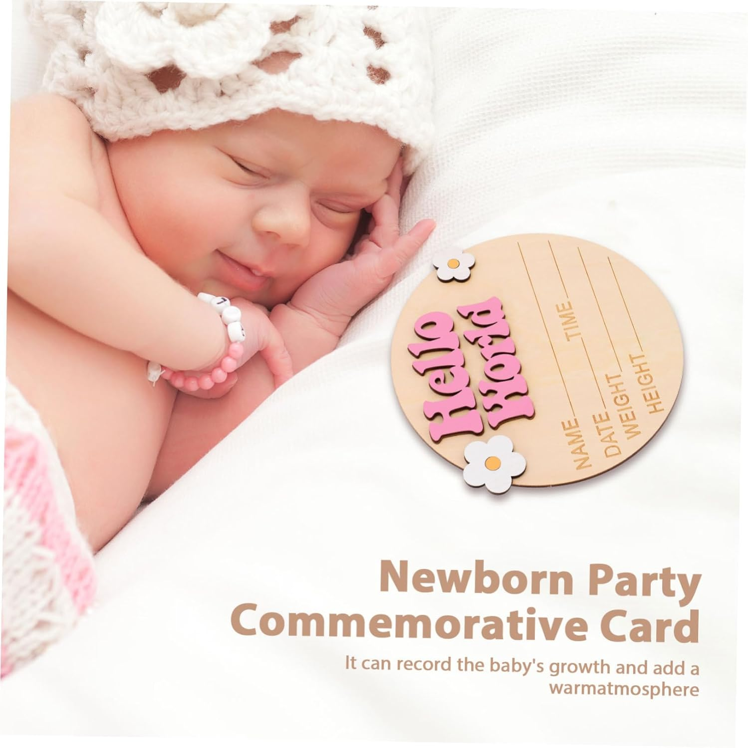 Gatuida Birth Announcement Sign Name Milestone Sign for Nursery Decor and Shower Keepsake for Celebrating Important Growth Milestones